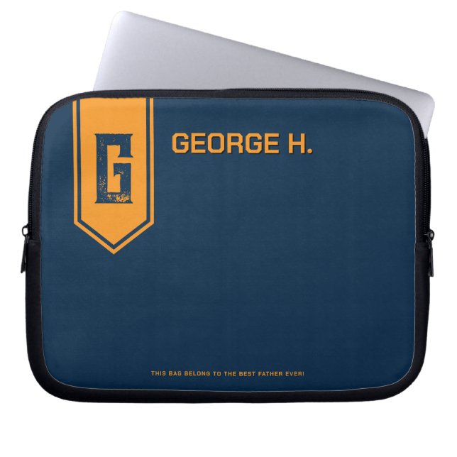 Yellow Blue Laptop Case for Man (Front)