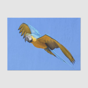 Yellow Blue Macaw Tissue Paper