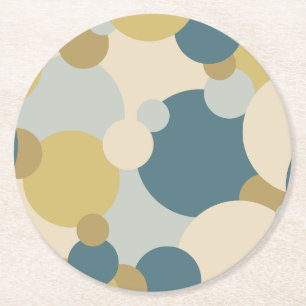 Yellow-blue molecule paper coaster