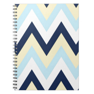 Yellow Blue & Navy Chevron Notebook