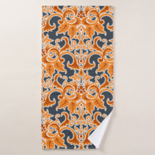 Yellow blue Ornament Seamless Background Patternab Bath Towel