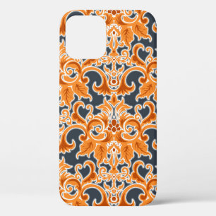 Yellow blue Ornament Seamless Background Patternab iPhone 12 Case