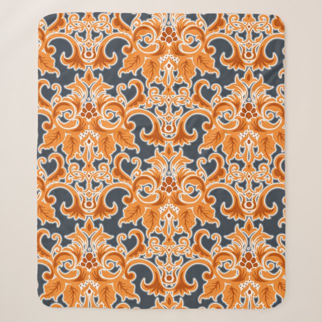 Yellow blue Ornament Seamless Background Patternab Sherpa Blanket (Front)
