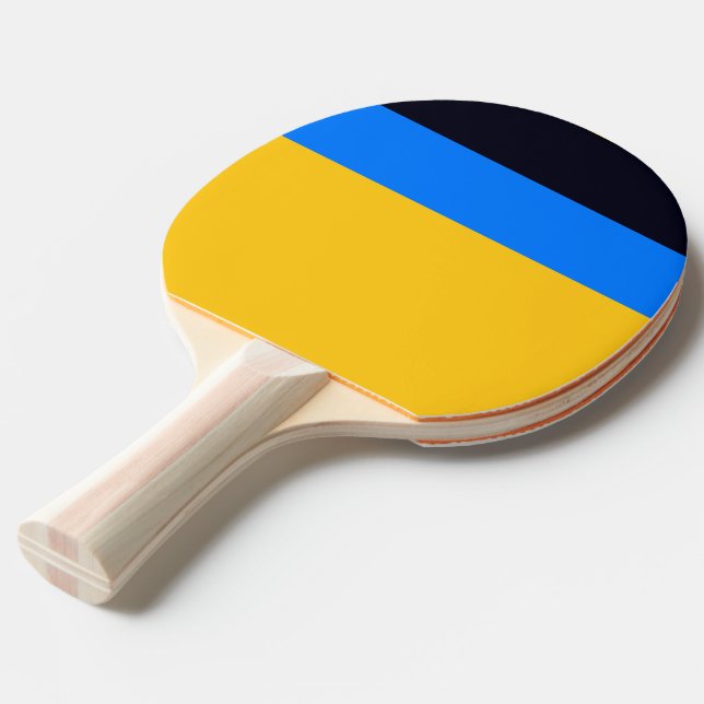 Yellow Blue Ping Pong Paddle (Front Angle)