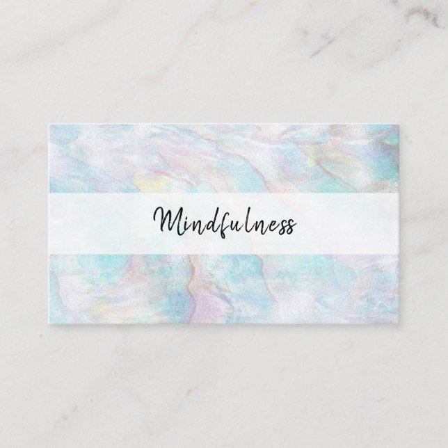 *~* Yellow Blue Pink Pastel Mindfulness Meditation Business Card (Front)