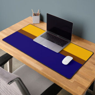Yellow Blue Plain Colour Block Design Desk Mat