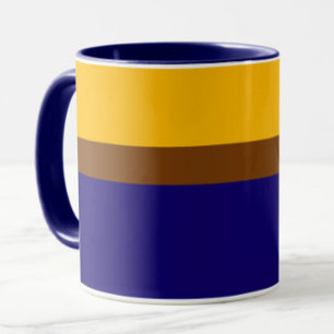 Yellow Blue Plain Colour Block Design Mug