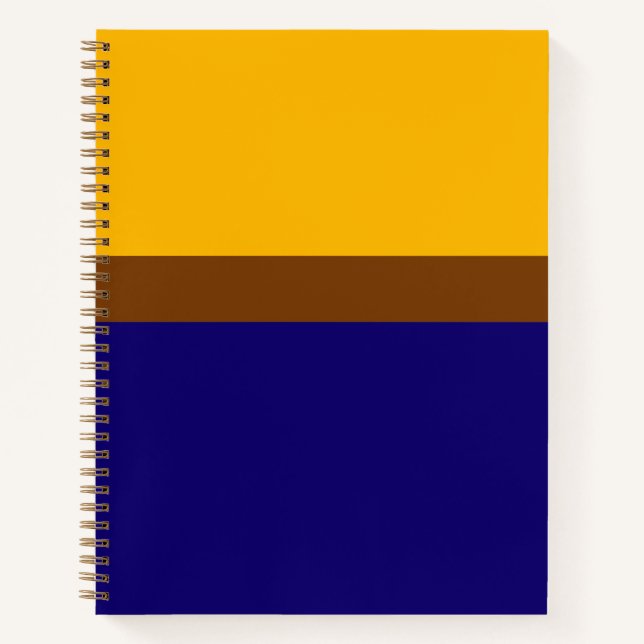 Yellow Blue Plain Colour Block Design  Notebook (Front)