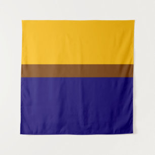Yellow Blue Plain Colour Block Design  Tapestry