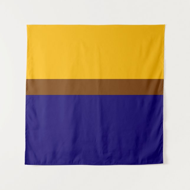 Yellow Blue Plain Colour Block Design  Tapestry (Front)