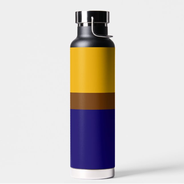 Yellow Blue Plain Colour Block Design  Water Bottle (Left)