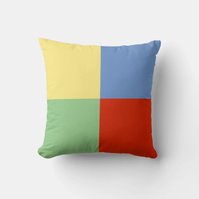 Yellow Blue Red Green Squares Cushion (Front)