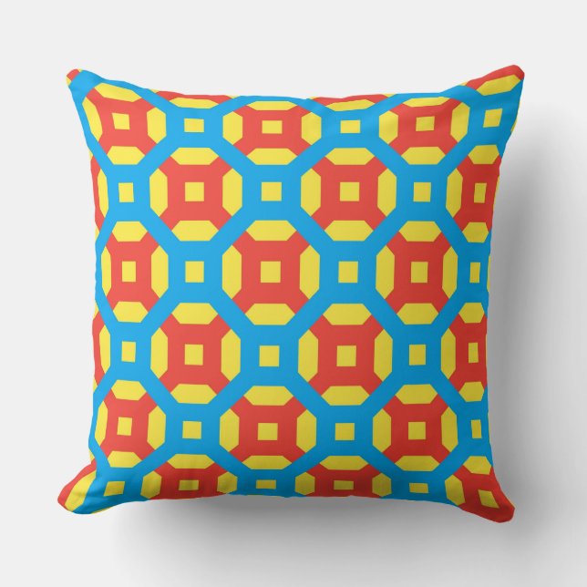 Yellow-blue-red patterns on the pillow (Front)