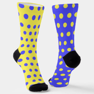 Yellow Blue Socks with Polka Dots or Choose Colour