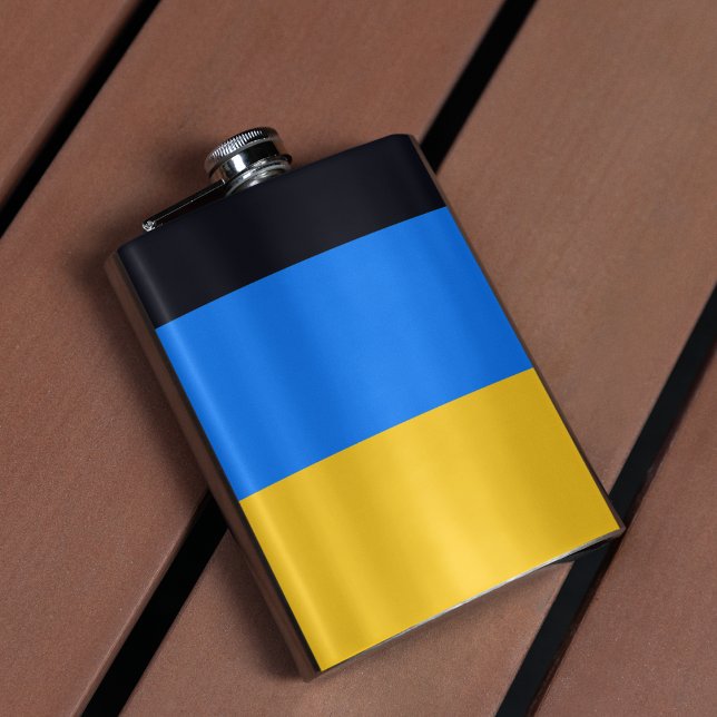 Yellow Blue Stripes  Hip Flask (flask)