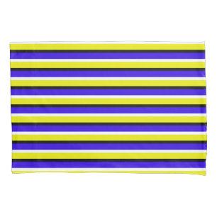 Yellow Blue Stripes Pattern Pillowcase