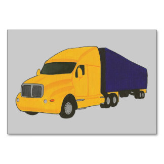 Yellow Blue Truck Reading Flashcards for Adults Table Number