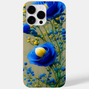 YELLOW & BLUE WATERCOLOR FLOWERS Case-Mate iPhone 14 PRO MAX CASE