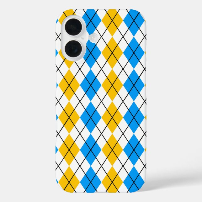 Yellow Blue White Argyle Diamond Design  Case-Mate iPhone Case (Back)