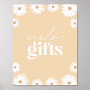 Yellow Boho Daisy Birthday Party Cards and Gifts Poster