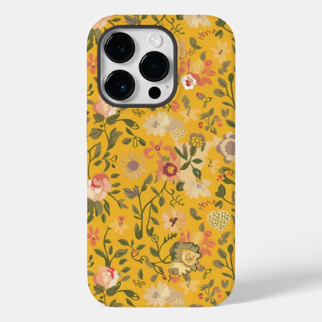 Yellow Boho Floral Background Case-Mate iPhone Case (Back)
