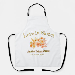 yellow boho love in Bloom bridal shower name retro Apron