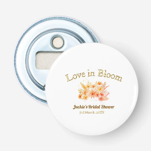 yellow boho love in Bloom bridal shower name retro Bottle Opener