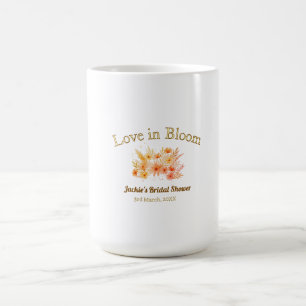 yellow boho love in Bloom bridal shower name retro Coffee Mug