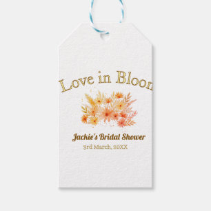 yellow boho love in Bloom bridal shower name retro Gift Tags