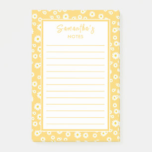Yellow Boho Spring Daisies Post-it Notes