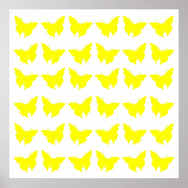 Yellow Bold Butterflies Poster (Front)
