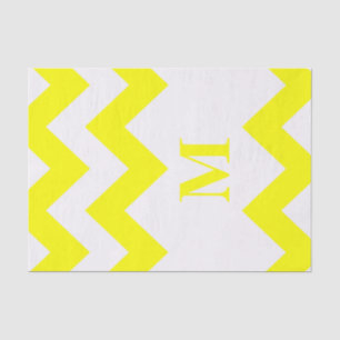 Yellow Bold Chevron with monogram Tissue Paper