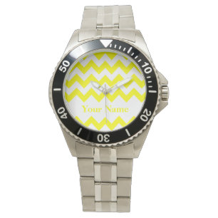 Yellow Bold Chevron with monogram Watch