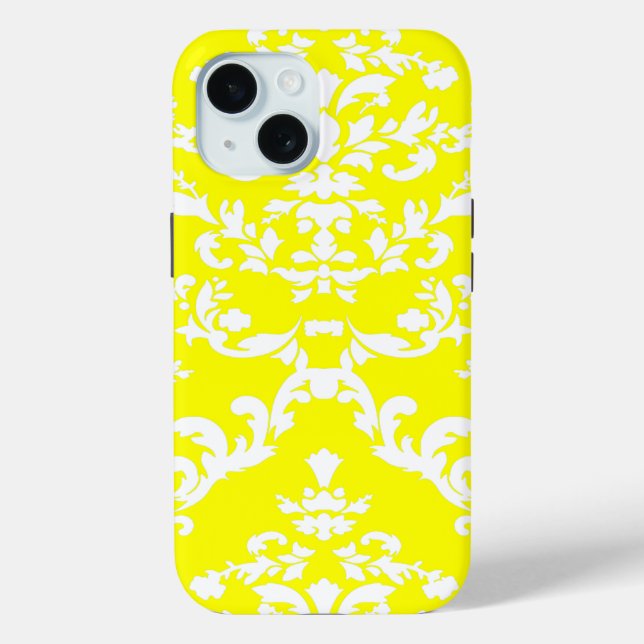Yellow Bold Damask @ Emporiomoffa Case-Mate iPhone Case (Back)