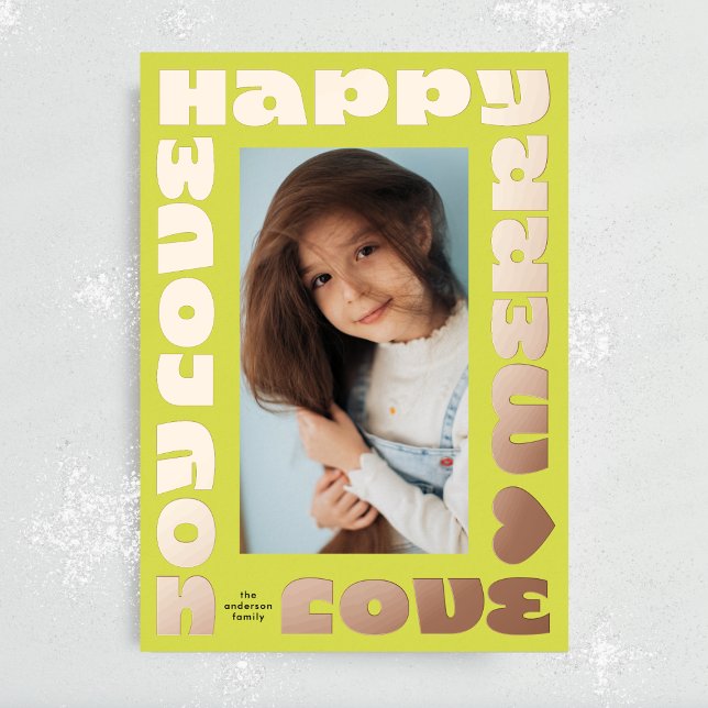 yellow bold gold modern | christmas photo foil holiday card (Creator Uploaded)