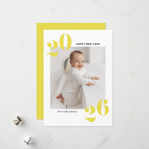 Yellow Bold Typography 2025 New Year Photo Holiday Card