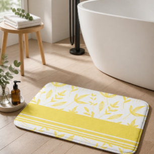 Yellow Botanical Bath Mat