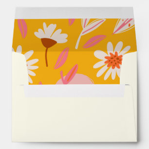 Yellow Botanical Preprinted Return Address Envelope
