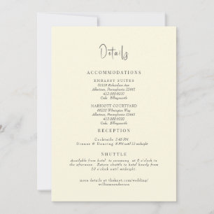 Yellow Botanical Wedding Details Enclosure Invitation