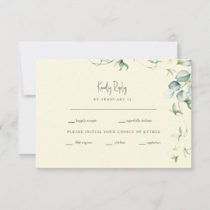 Yellow Botanical Wedding RSVP Card