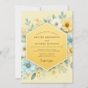 Yellow Botanical Whimsy Wedding Invitation
