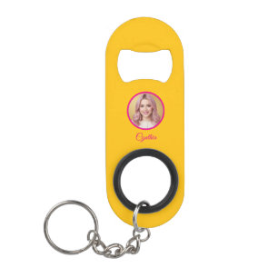 Yellow Bottle Opener Custom Text Bar Key Gift Tool