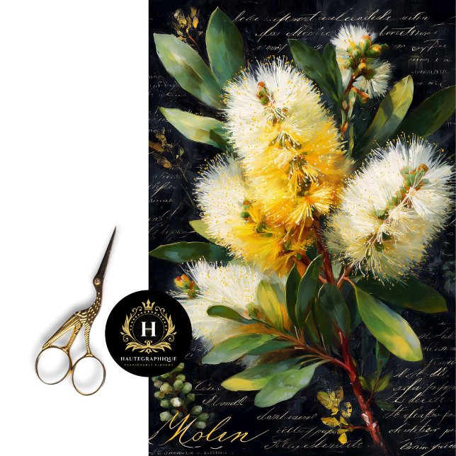Yellow Bottlebrush Flower Decoupage Tissue Paper (Make Decorative Clipboards a Work of Art)
