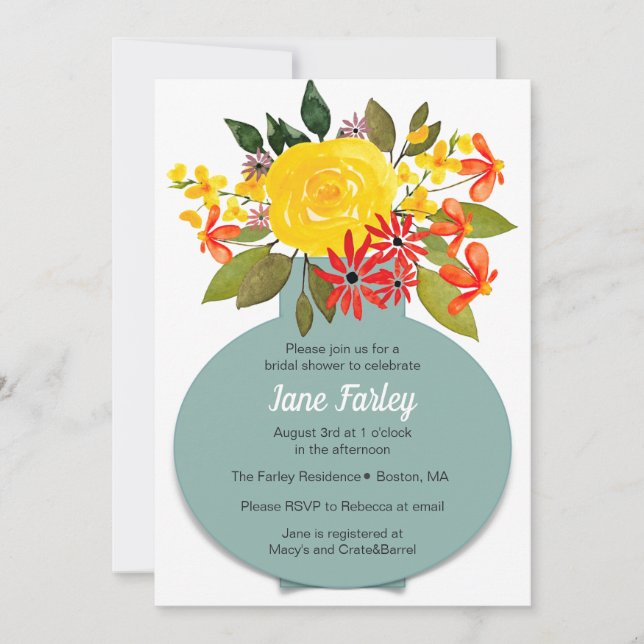 Yellow Bouquet Invitation (Front)