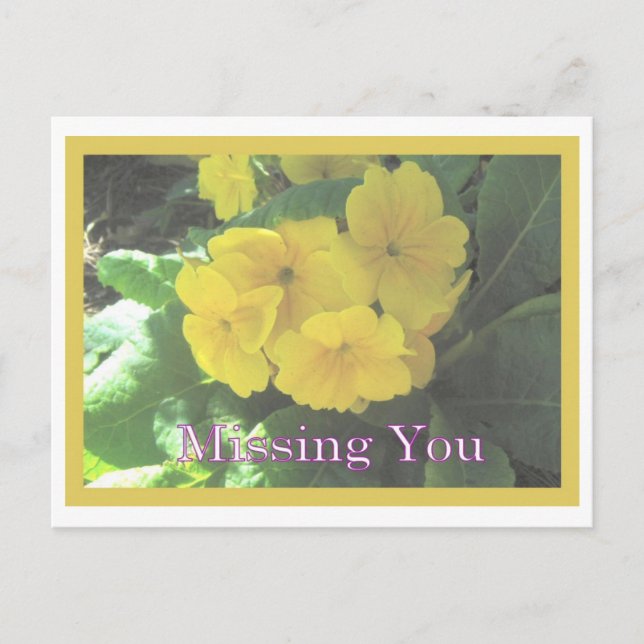 Yellow bouquet Missing You Postcard (Front)