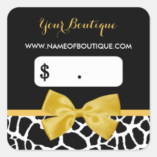 Yellow Bow Boutique Pricing Square Sticker