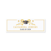 Yellow Bow Graduation Name Card