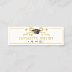 Yellow Bow Graduation Name Card