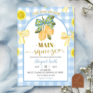 Yellow Bow Lemon Bridal Shower Invitation