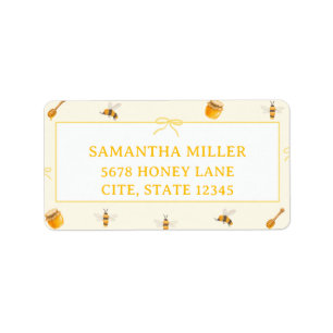 Yellow Bow Whimsical Honey Bee Address Label